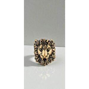 NWT Authentic Gucci Lion Head Motif Gold Ring Size US8.75 IT19
